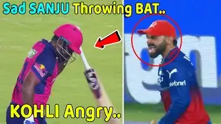 Sanju Samson Frustrated after getting out throwing bat on rcb vs rr eliminator