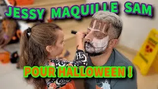 JESSY maquille papa pour Halloween / Ma fille de 5 ans me maquille