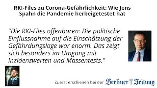 Podcast: RKI-Files zu Corona-Gefährlichkeit: Wie Jens Spahn die Pandemie herbeigetestet hat