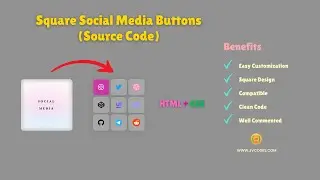 How to Create Square Social Media Buttons Using HTML and CSS (Free Source Codes) 