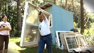 Our DIY Abandoned Cabin Renovation: Installing the kitchen window
