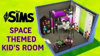 Space themed kid's room | Sims 4 base game | No CC