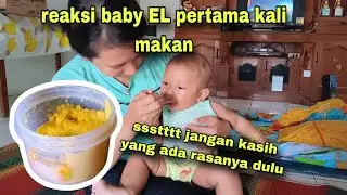 reaksi bayi ketika pertama kali makan lucu #bayi #bayibarumakan #fyp #viral #trending
