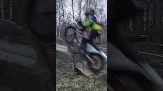 First test-drive of the ZM TRACER 300 2T dirt bike at the enduro park near Minsk, Belarus