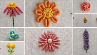 8 Different Flowers using Bullion Knots - Hand Embroidery for Beginners