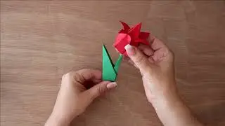 Easy Origami Tulip - No Glue | Paper Flower Tutorial