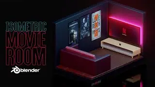 Isometric Movie Room  Beginner Friendly. blender 3.5