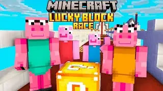 Peppa pig Playing A LUCKY BLOCK RACE in Minecraft