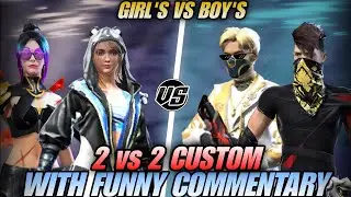 Girls vs Boys 🔥 2v2 Custom with Funny Commentary! 😂 | Freefire Funny Custom | SOLO AFFY
