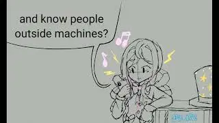 what a cute girl, i wonder what she's listening to