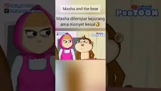 masha di lempar kejurang ama monyet kesal!!animasi powtoon