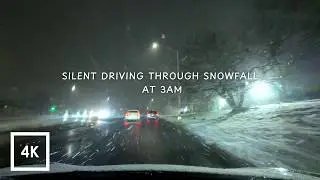 Silent Driving Through a Midnight Snowstorm in New York—You Won’t Believe How Magical It Is! | 4K