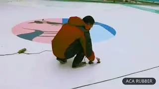 Polyurethane Art basketball court