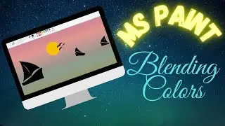 How to mix colors in MS Paint to make Gradient Effect | Scenery Drawing in MS Paint