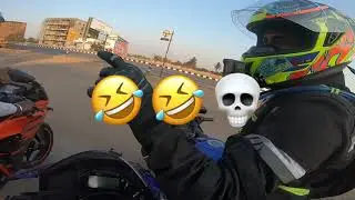 Trying to catch with Team Speed monks 😮‍💨🚀, R15v4 vs V3 drag race @gowthamroyalsand mr gap