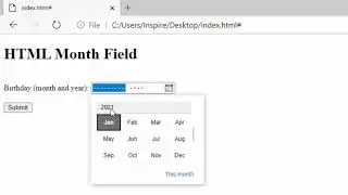 Web designing ! Lec 81 Html month feild ! Form input type month