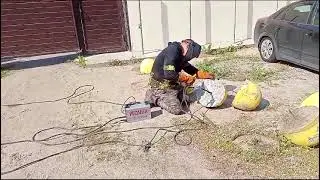 Установка полусфер бетонных