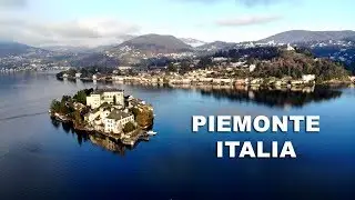Piemonte 4K 2022 Italia by drone. Torino, Orta San Giulio, Ivrea, Novara...