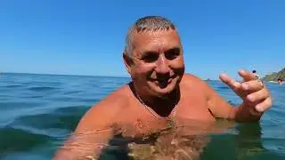 #Анапа. Сегодня 23.06.2023. Чёрное море. Пляж 300 ступенек. Время 9.00. Воздух 24. Море 22. Купание.