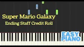 Super Mario Galaxy Ending Staff Credit Roll Slow Piano Tutorial