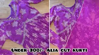 Alia Cut Kurti Cutting and Stitching / Kurti Design / Easy Sewing Tutorial | meesho dress designing