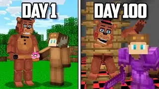 I Survived 100 Days of FIVE NIGHTS AT FREDDY'S in Minecraft...