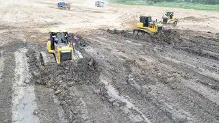 SUPER Power Long Moving Sticky Soil Bulldozer SHANTUI Swamp Landfill Special Activity