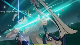 Genshin Impact - Venti vs 3 Giant on top of the mountain