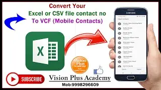 How To Convert Excel to Mobile Phone Contact (vcf) file. Convert SCV file to VCF