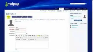 Mahara Login and Profile