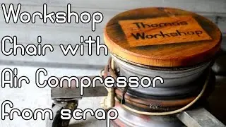 Workshop Chair with Air Compressor from scrap