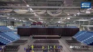 Der Umbau der Schwalbe Arena vom Handballtempel zum Rockpalast.