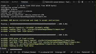Compile and upload to an Arduino nano with PlatformIO. So fast!