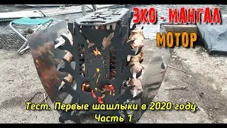 Эко мангал Мотор. Первый тест. Приготовление шашлыков. 7 марта