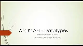 DataTypes - Win32 API With C++ GUI Programming
