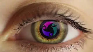 logo in eyes