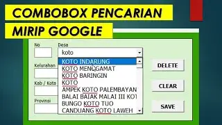 4. Combobox Pencarian / Searchabel Combobox  Userform Excel VBA