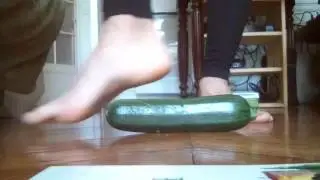 Girl feet crush food