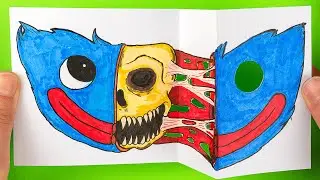CREEPY HUGGY WUGGY ARTS & PAPER CRAFTS for FANS | DRAWING POPPY PLAYTIME DIY