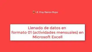 Llenado formato 01 en Excell - Aprendo en casa