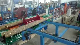 Поштучная выдача бревна к бревнопильному станку