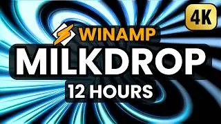 Winamp Visualization 12 Hours (4K UHD) / MilkDrop Music Visuals - No audio (PART 2)