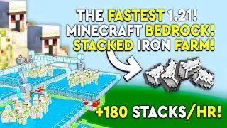BEST IRON FARM 1.21 Minecraft Bedrock Tutorial - +10,000/HR! MCPE/XBOX/PS/Nintendo/Win10