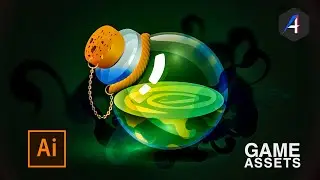 Adobe Illustrator tutorial create a creative 2D game assets. Game designing tutorial.