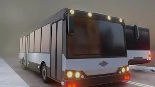 Low Poly Bus on Highway