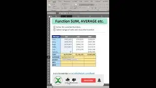 SUM, AVERAGE, COUNT, MIN and MAX functions | Excel in a minute 32