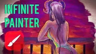 Drawing a Demon Girl at the Ocean in Infinite Painter