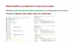 Which modifiers are allowed for constructors in java?