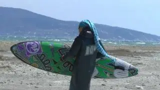 Windsurfing in Novorossiysk, Black Sea, on the 
