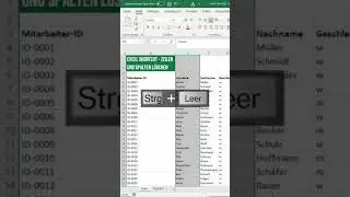 Excel Shortcuts - 0016 - Zeilen und Spalten löschen #Shorts